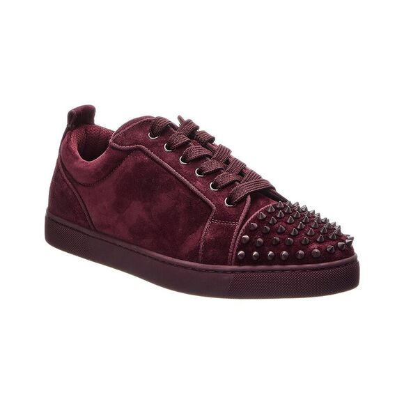 Christian Louboutin Louis Junior Spikes Suede Sneaker Red